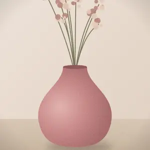 Pink vase with dried flowers